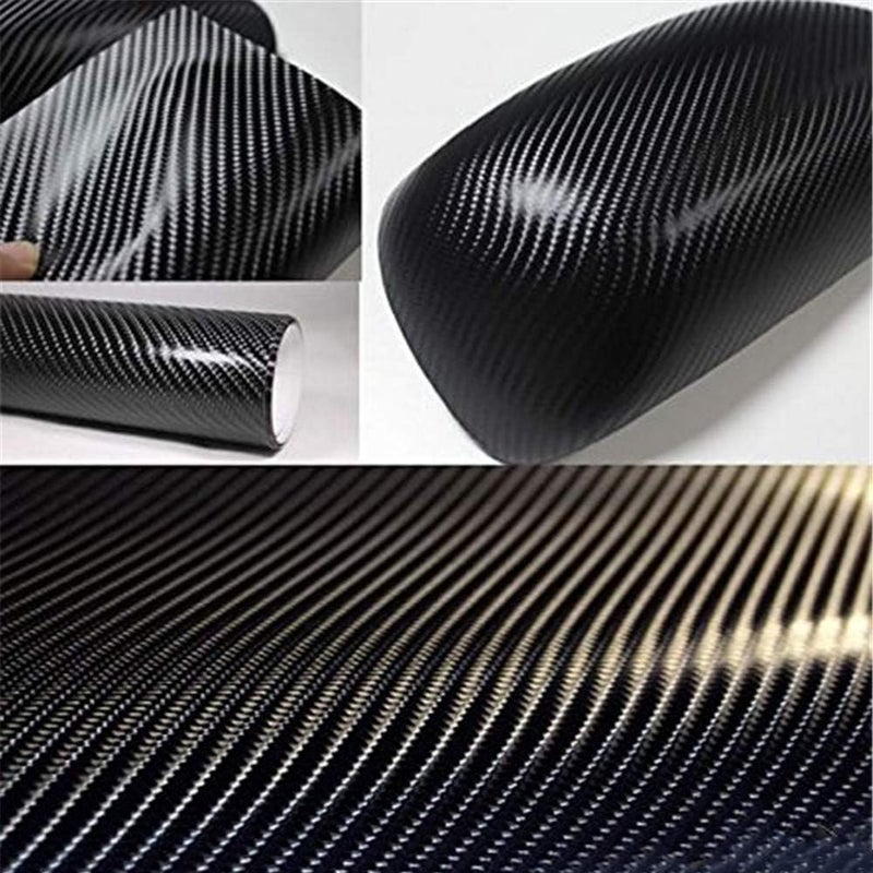 F & B LED LIGHTS 4D Black Carbon Fiber Vinyl Wrap Sticker Air Release Free Anti-Wrinkle (12" x 60" / 1 FT x 5 FT) - Image 1